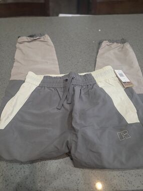 Russell Athletic Two-Tone Gray and Cream Track Pants
